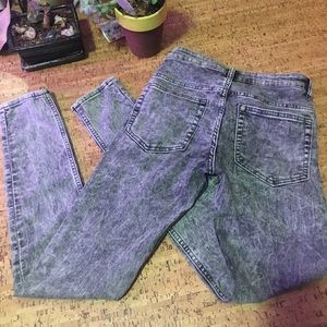 H&M super skinny high rise acid wash gray denim
